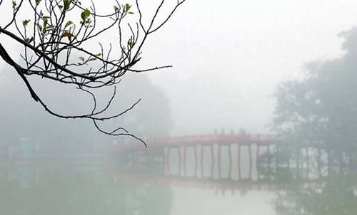 Mưa phùn - đặc trưng của mùa đông Hà Nội.