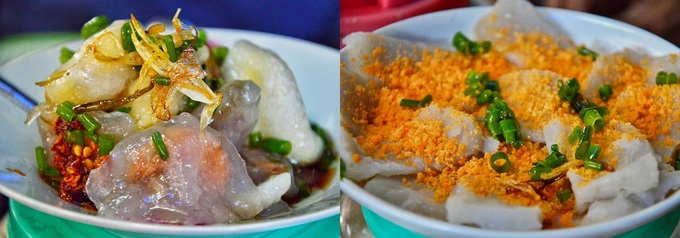 Bánh lọc trần và bánh đúc là những món ăn vặt ở Huế thanh mát thơm ngon