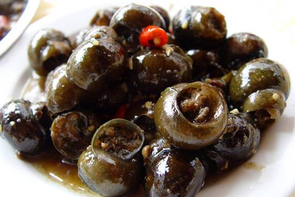 Ốc sông Li nhồi thịt - món ngon Quế Lâm