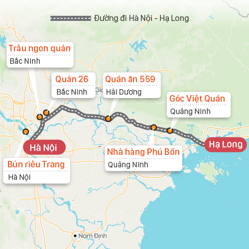 Các quán ăn trên đường Hà Nội - Hạ Long - quán ăn ngon Hà Nội Hạ Long