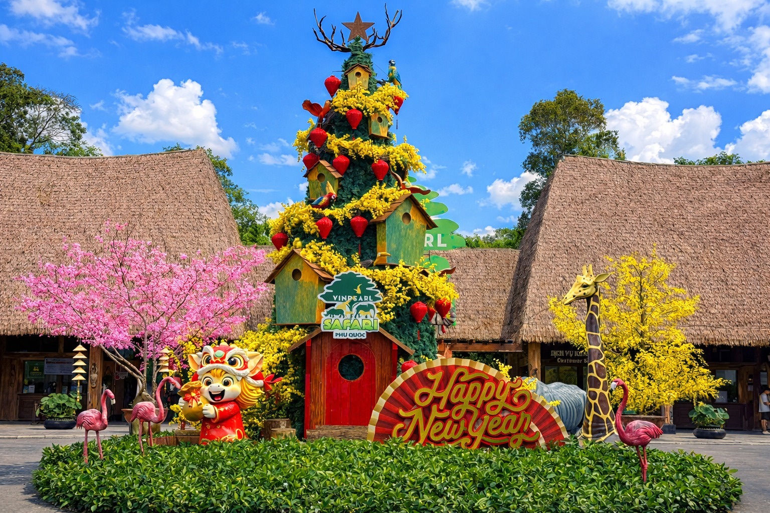 Biểu diễn múa lân tại Safari Phú Quốc
