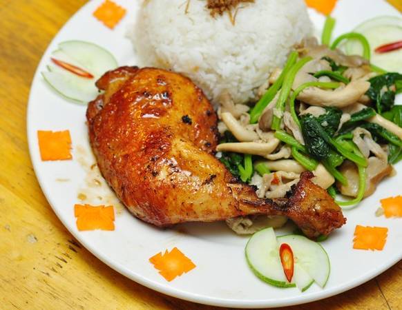 Cơm nấm gà nướng thơm lừng chuẩn vị