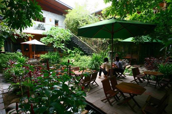Nằm trong con hẻm trên một phố nhỏ, Nia Café gây bất ngờ cho những ai mới đến lần đầu bởi một không gian rộng, thoáng với màu xanh tràn ngập đến mát mắt.