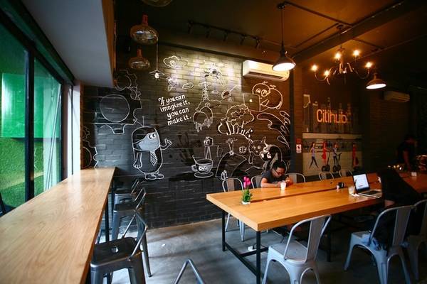Thiết kế không gian quán cà phê kiêm văn phòng Sài Gòn