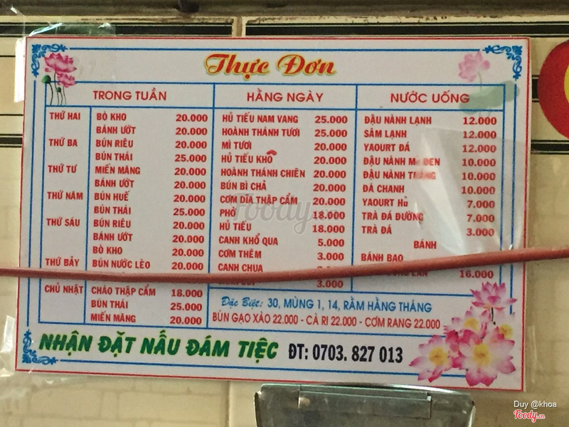 Quán chay Thanh Đạm Vĩnh Long