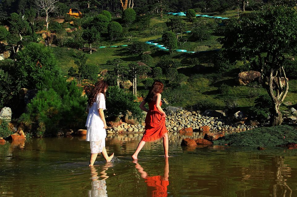 Hồ cá Koi tại QUE Garden Đà Lạt
