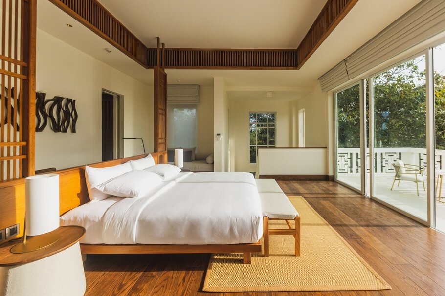 Phòng nghỉ thoáng đãng tại resort Phan Thiết Azerai
