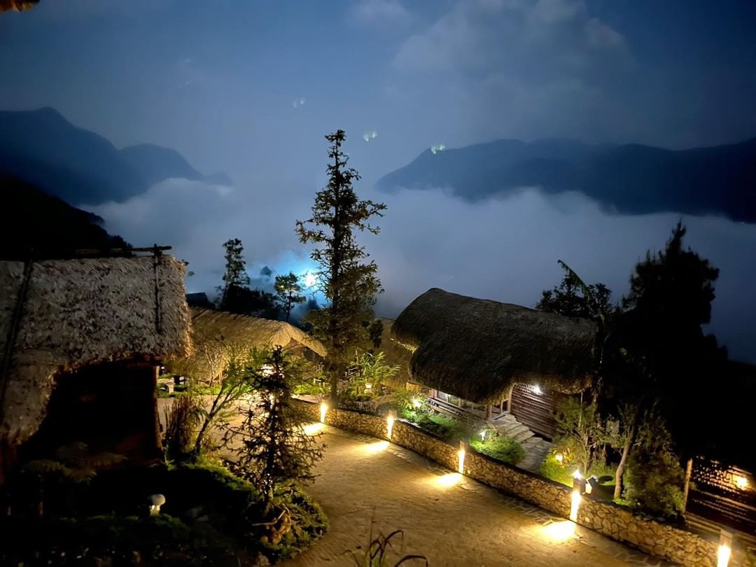 Khung cảnh đêm resort Sapa Jade Hill