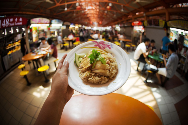 Hình ảnh quầy hàng trong trung tâm hawker Singapore Hình ảnh quầy hàng trong trung tâm hawker Singapore
