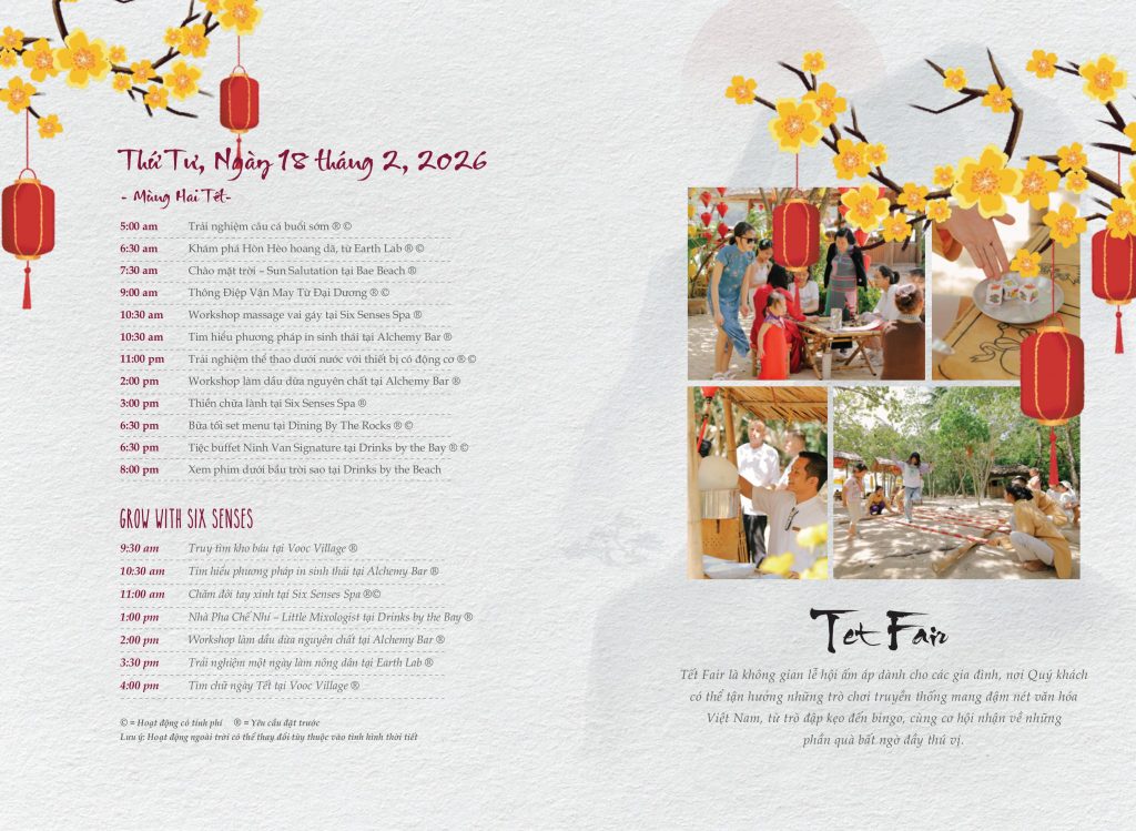 Không khí rộn ràng ngày Tết tại Six Senses Ninh Vân Bay