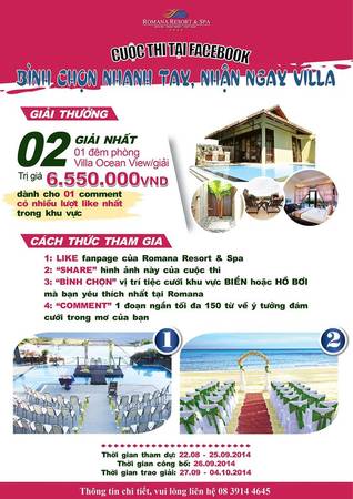 Du lịch Phan Thiết - Hình ảnh cuộc thi bình chọn villa tại Romana Resort & Spa Phan Thiết