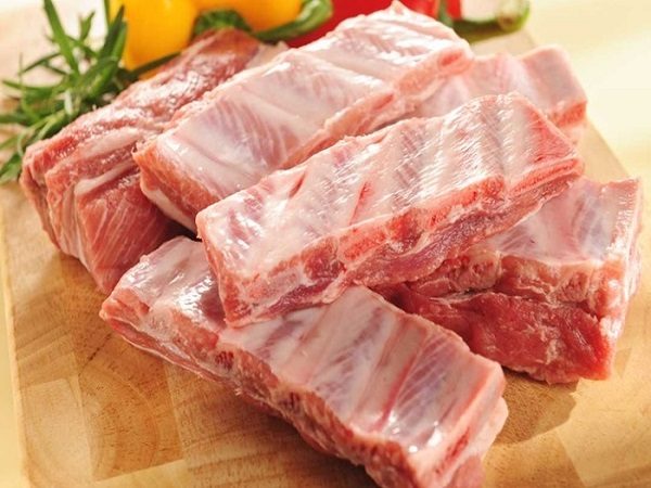 Sườn non kho dưa cải nguyên liệu