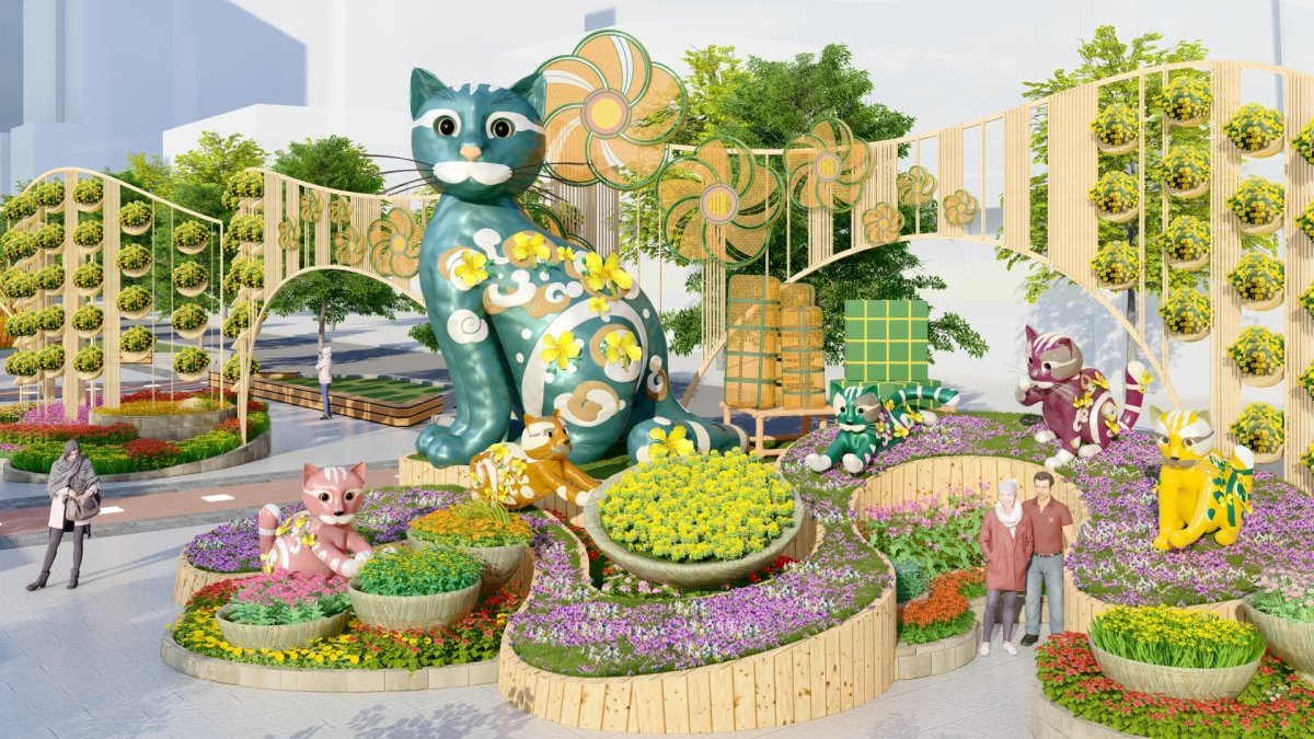 Thiết kế đường hoa Nguyễn Huệ Tết Quý Mão 2023 ở Sài Gòn