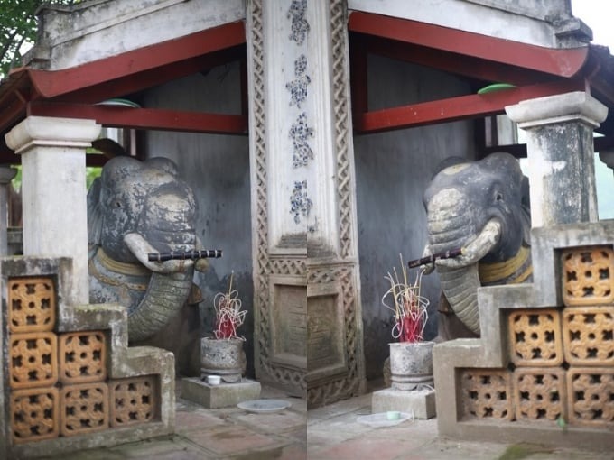 Tượng Voi Phục tại đền Thăng Long tứ trấn
