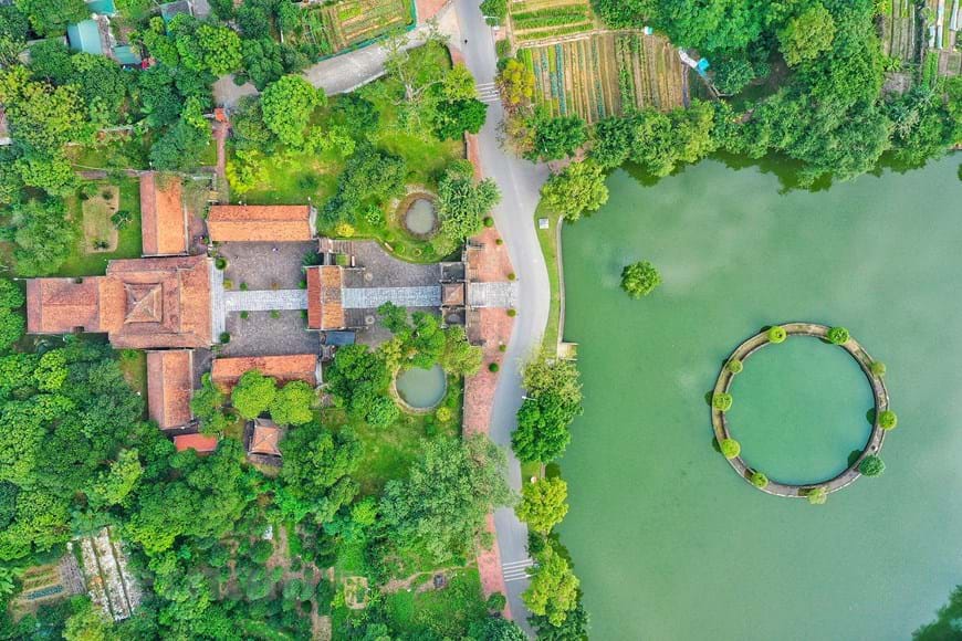 Toàn cảnh Thành Cổ Loa nhìn từ trên cao. Ảnh: nguoidothi