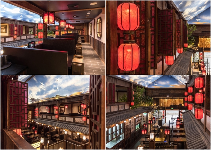 Trần nhà mô phỏng bầu trời tại tiệm lẩu Tứ Xuyên Sydney