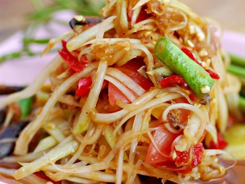 Tam Mak Houng nộm đu đủ món chay Lào