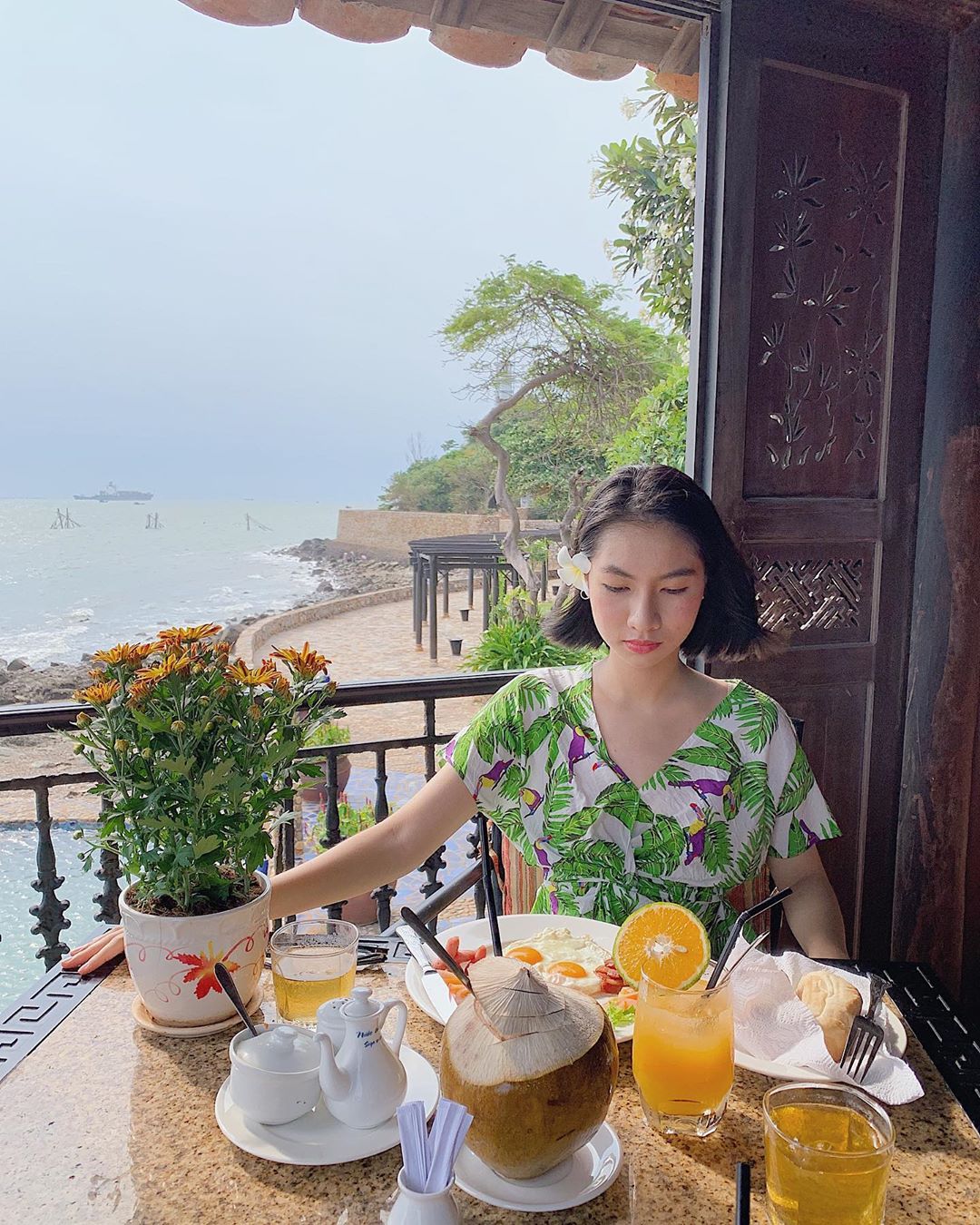 View biển hoàng hôn tại quán cafe Vũng Tàu view biển Bình An Cafe