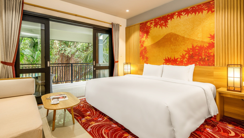 Phong cách Nhật Bản trong phòng nghỉ. Ảnh: Fb Mikazuki Japanese Resorts & Spa.