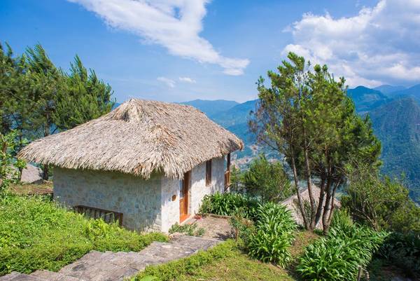 Phòng nghỉ Topas Ecolodge Sapa bằng đá granit Phòng nghỉ Topas Ecolodge Sapa bằng đá granit
