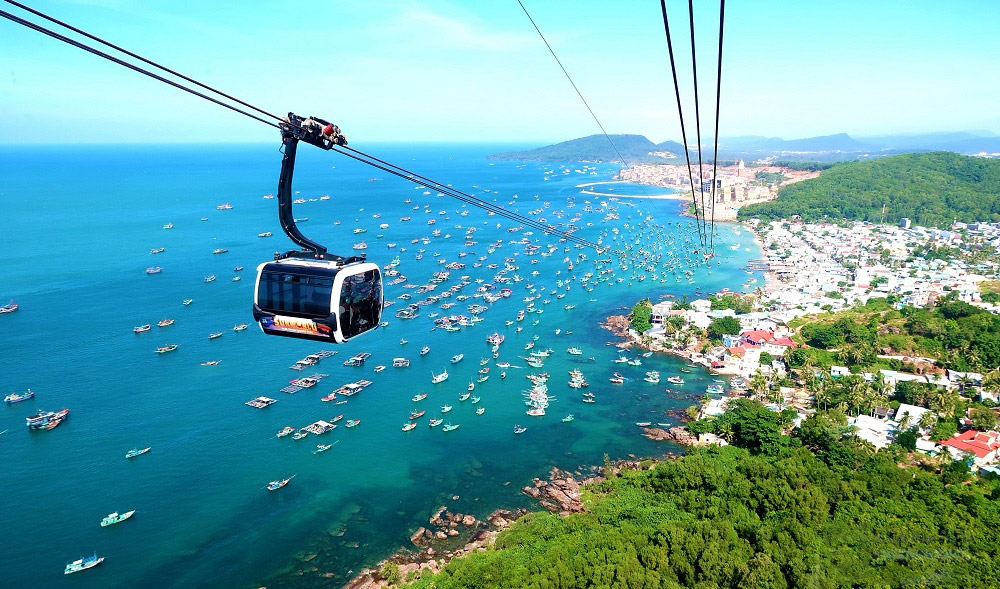 Cáp treo Hòn Thơm trong tour Tết Phú Quốc