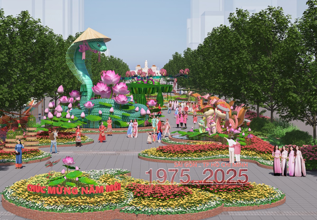 Đường hoa Nguyễn Huệ chào đón Tết Ất Tỵ 2025