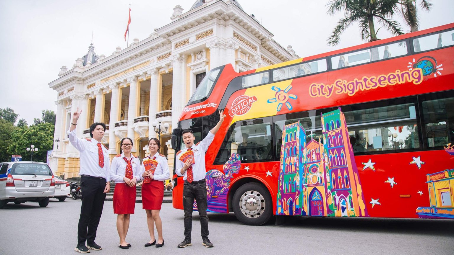 Xe Bus 2 Tầng Hop On Hop Off Tham Quan Hà Nội dịp 2/9