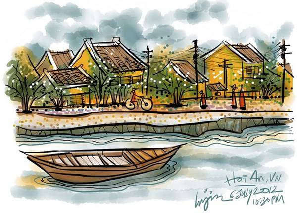 Sông Hoài là một nhánh của sông Thu Bồn chảy qua Hội An.