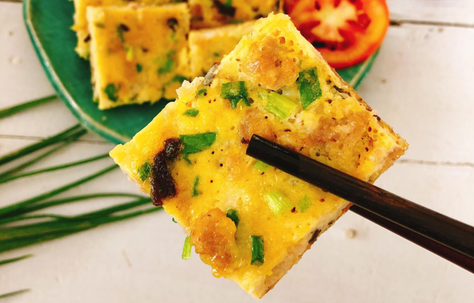 Món trứng chiên thịt băm hoàn thiện