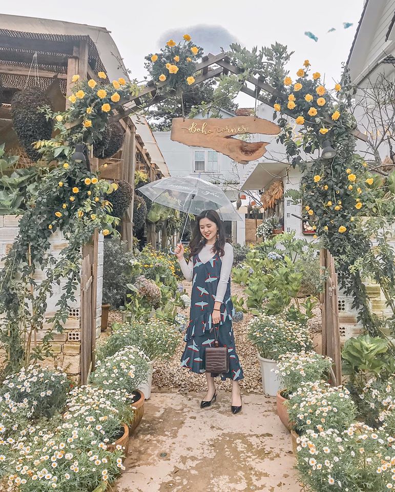 Boho Corner - Tiệm cafe Đà Lạt ngập hoa cúc họa mi