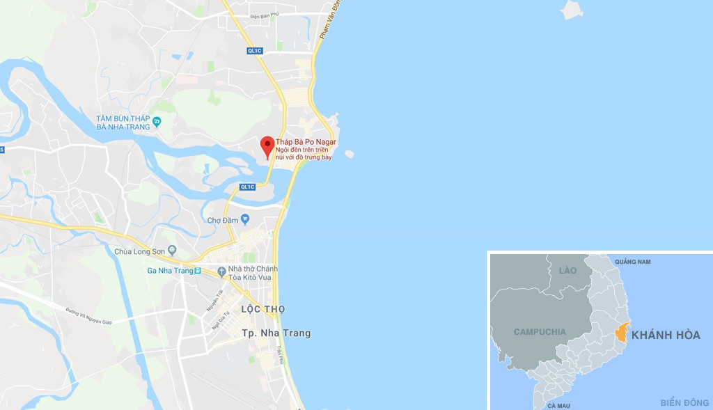 Vị trí địa lý của khu di tích Tháp Bà Ponagar trên Google Maps
