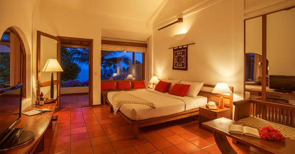 Khoáng đạt và tối giản trong thiết kế chính là những gì Bungalow Deluxe hướng biển nhắm tới để tôn lên một không gian sống tinh tế và rất đặc trưng cho phong cách Victoria Phan Thiết. Ảnh: victoriahotels