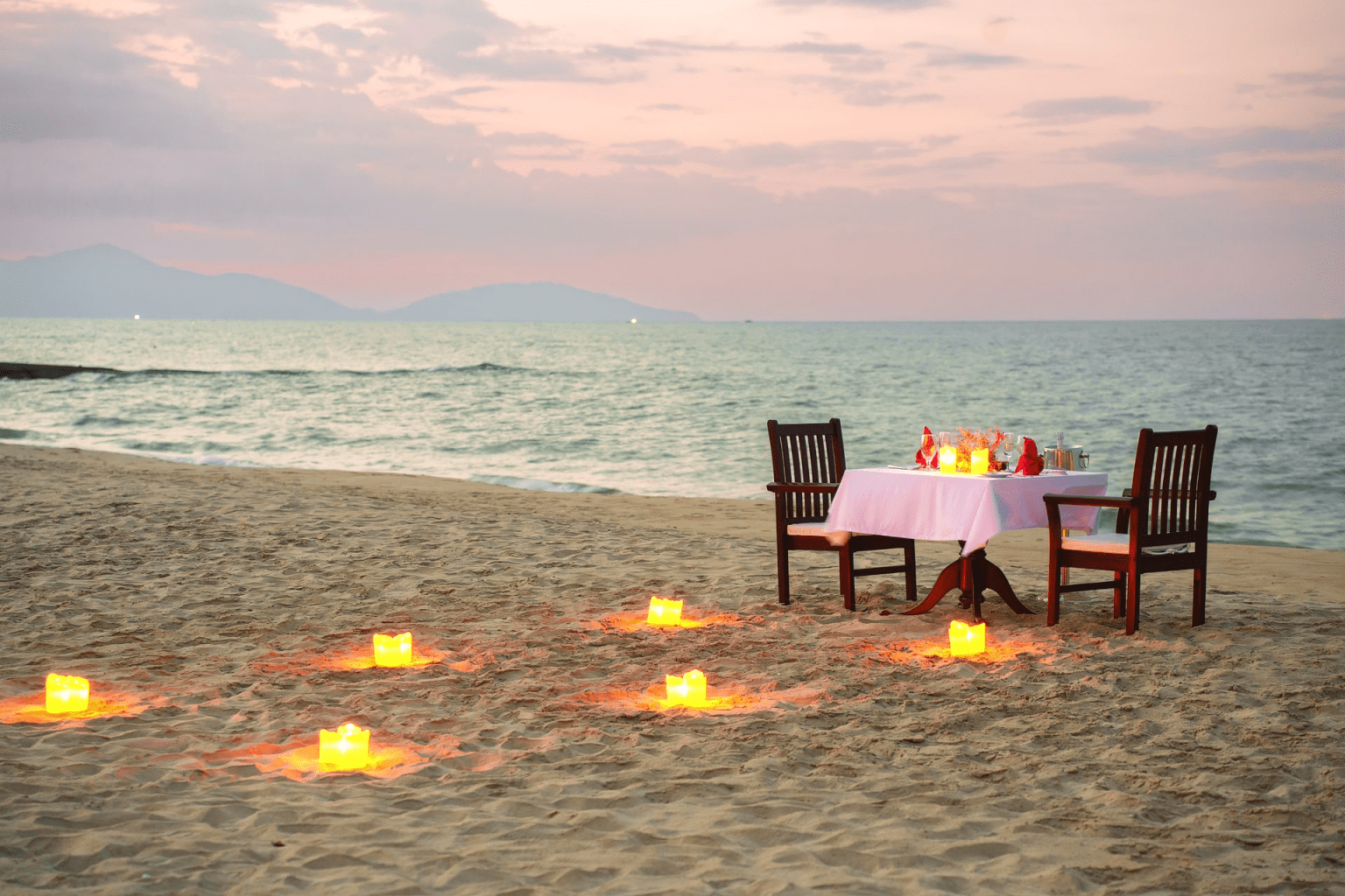 Không gian tiệc lãng mạn tại Victoria Hội An Beach Resort