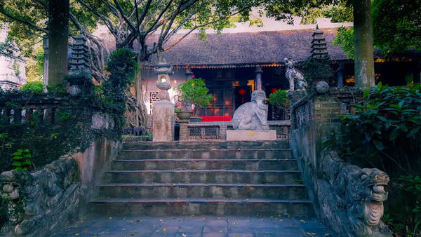 Việt Phủ Thành Chương giữ nét yên tĩnh riêng biệt với cây cối, ao, vườn, sân đình dù đông khách.