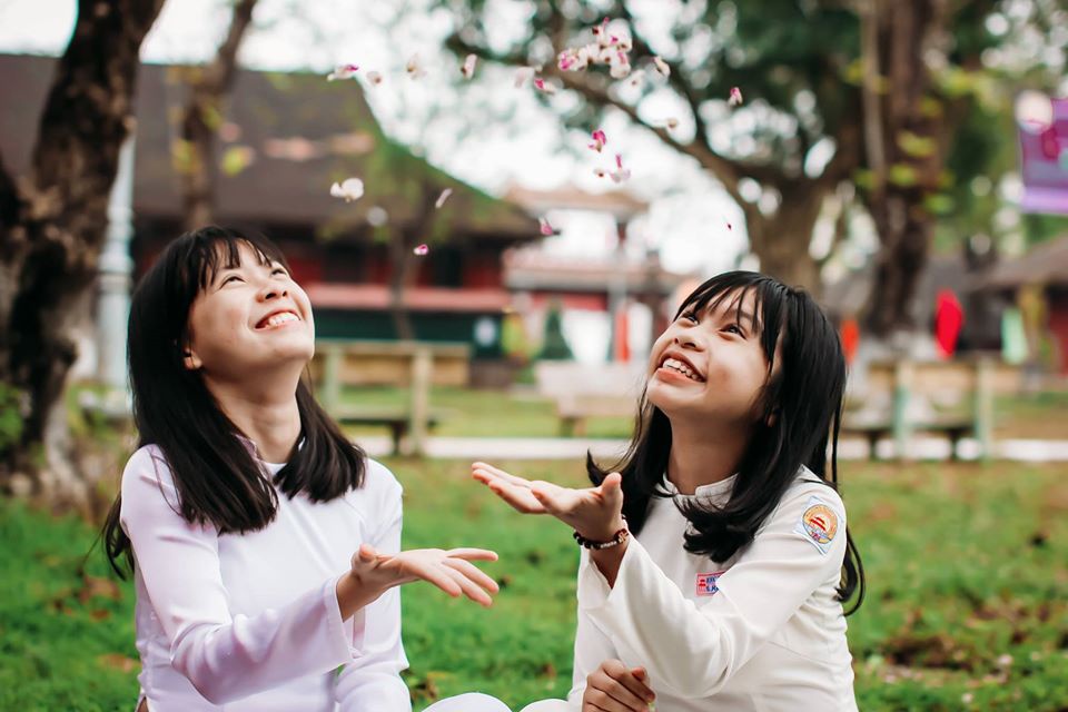 Ký ức tuổi học trò với điệp anh đào Huế tại Quốc học